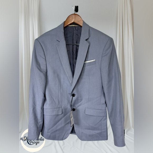 Jacket Mens Zara Man Light Blue Blazer Jacket Size 38 Nwt